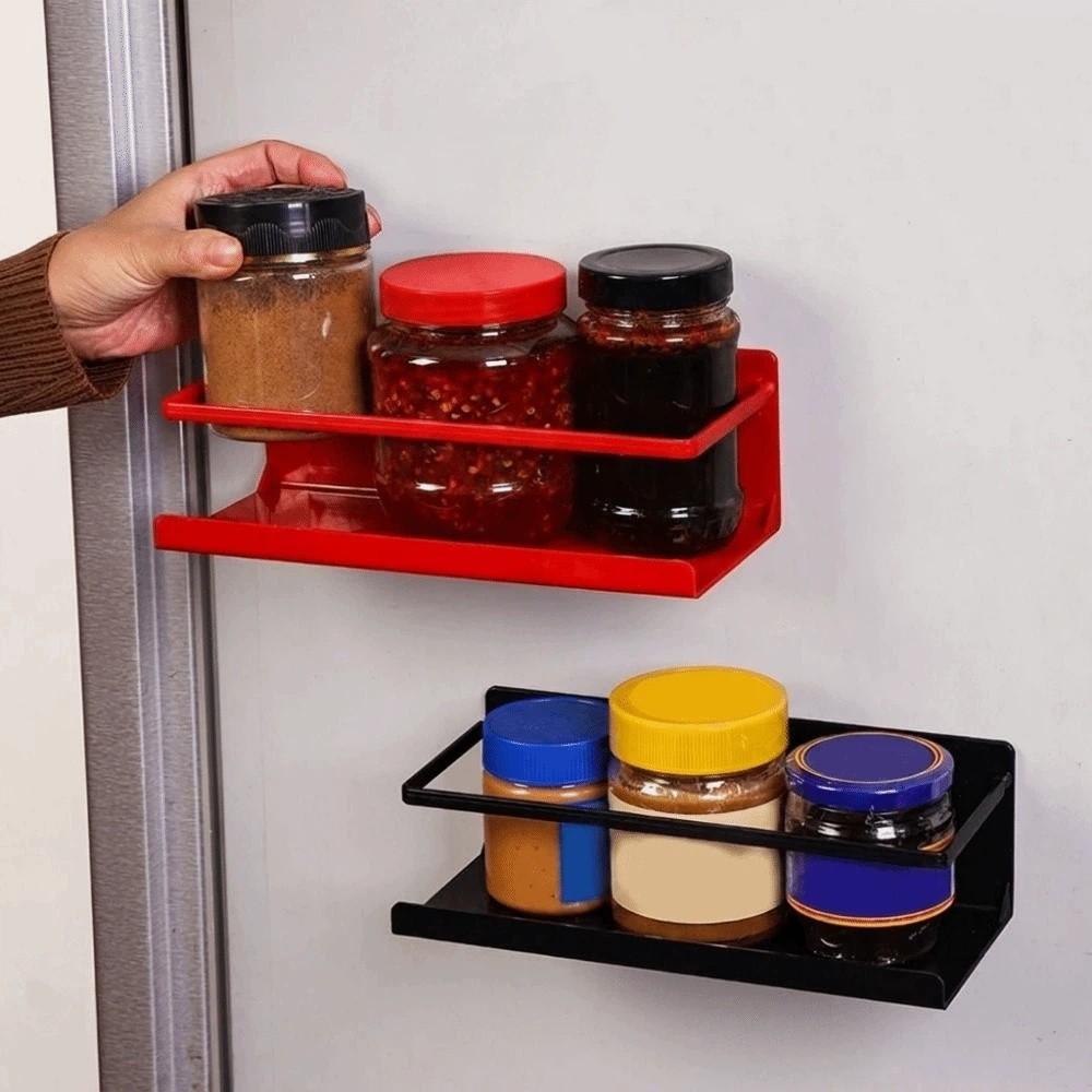 Wall Mounted Magnetic Storage Shelf Large Capacity Refrigerator Side Rack Spice Storage Rack Oven