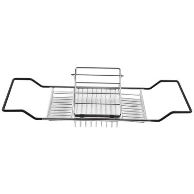 Metal Bathtub Rack Retractable Adjustable Removable Stand Bathroom Caddy Tray Rack for Hotels