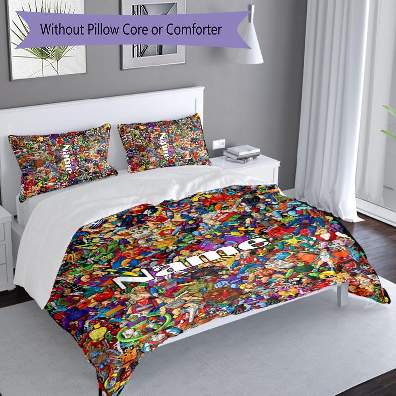 3pcs Custom Name He-Man and the Masters of the Universe Set,Includes 1 Duvet Cover and 2 Pillowcases,All-season Bedroom Decor