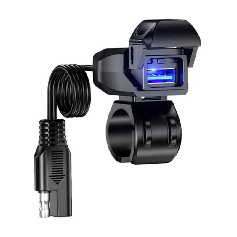 Universal Motorcycle Handlebar Phone Chargers Waterproof Design 18W USB Fast Charging for Smartphones
