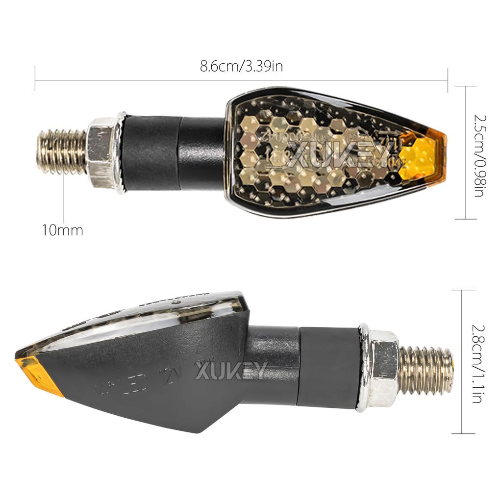 4x Motorcycle Turn Signal Amber Universal Fit for Honda Shadow Suzuki Kawasaki Harley Yamaha Ducati Cruiser Bobber Chopper Bike