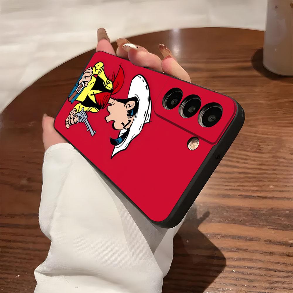 LUCKY LUKE CARTOON Phone Case For Samsung S26 S25 S24 FE S23 S22 S21 Plus S20 Ultra Note20Ultra Black Soft Shell