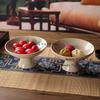 1pc Ceramic Dim Sum Tray Afternoon Tea and Snack Plate Chinese Style Sacrificial Dishes Kitchen High Footed Dish Household Items