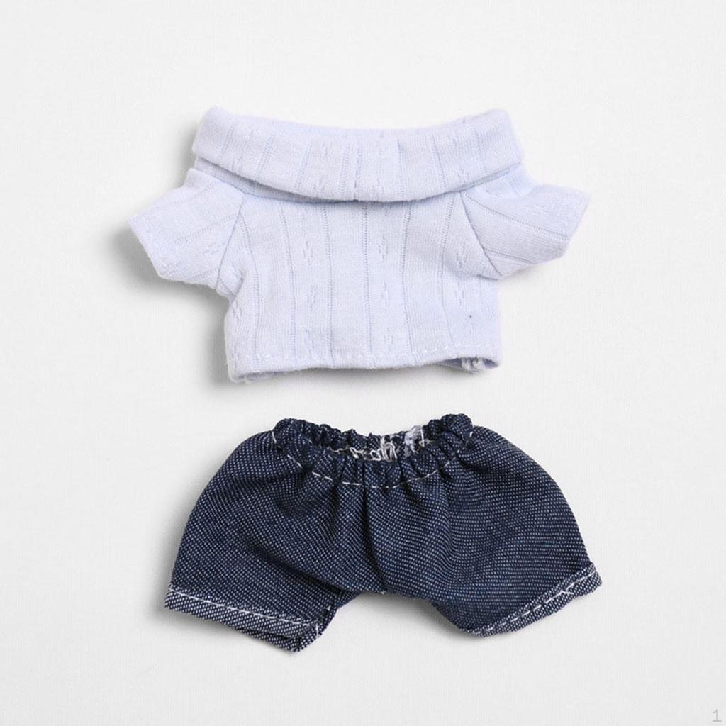 Koszulka dla lalki 17 cm ze spodniami, Odzież, Miękka, Ręcznie robiona odzież codzienna, Prezent urodzinowy