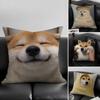 Dog Cute Shiba Inu Cushion Cover Natural Linen Pillowcase Set AllinOne Decor for Sofa Bedroom Chair