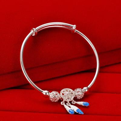 925 Sterling Silber Dreamcatcher Quaste Feder Charm Armband & Armreif Für Frauen Elegante Party 2022 Mode Schmuck Sl464