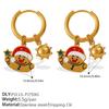 Christmas versatile DIY pendant earrings stainless steel gold-plated atmosphere earrings women