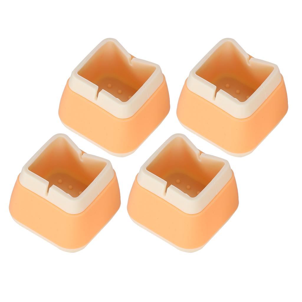 4 Peças Protetores de Silicone para Móveis 3,3x3,9x3,9cm Antiderrapantes Capas para Pés de Cadeira Mesa(laranja )