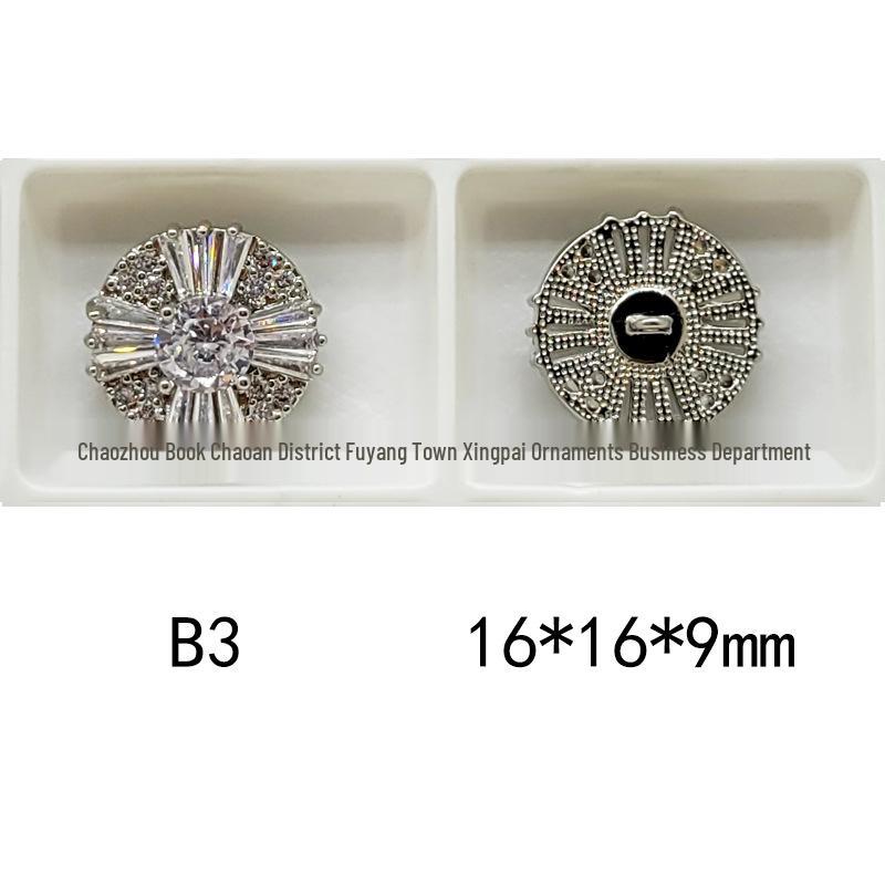 Mixed Color Pavé Zirconia Decorative Metal Button