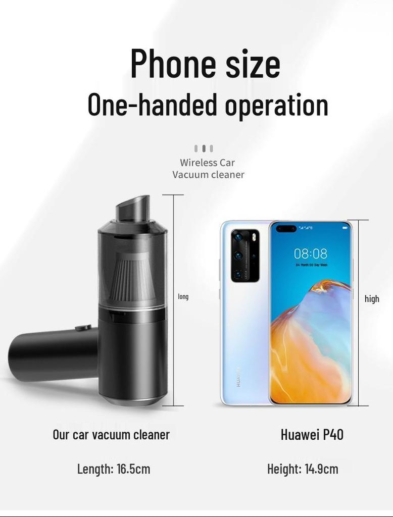 Wireless High-Power Handheld Car Vacuum Cleaner with Strong Suction