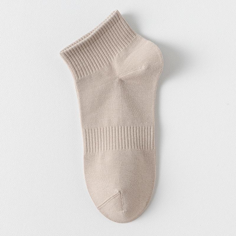 Men's Summer Thin Solid Color Breathable and Sweat Absorbing Mid Calf Sports Socks