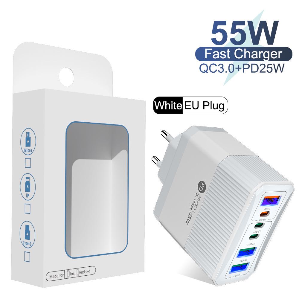 Chargeur Rapide GaN 65W QC3.0 pour Téléphones & Tablettes, Norme UE
