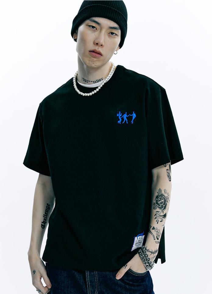 OURPOCKETS Grid Dance Persona T-Shirt (Z Black)