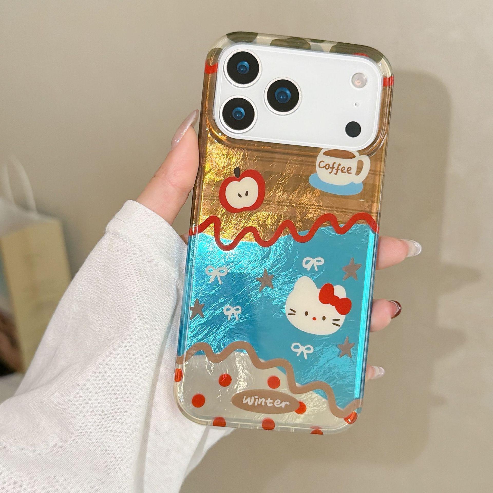 

Retro Plaid Patchwork Cat Chain Case for iPhone 17 Pro Max & 16 iPhone 15 Pro