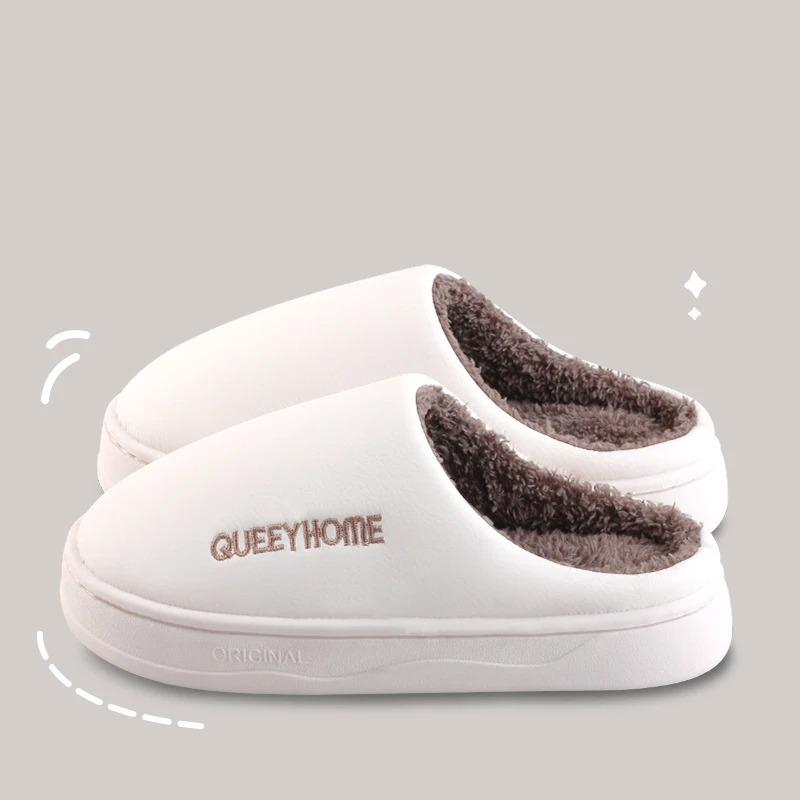 Waterproof Cotton Slippers for Men Anti Slip for Winter Suitable for Home Use Thick Soled Cotton Slippers for Women