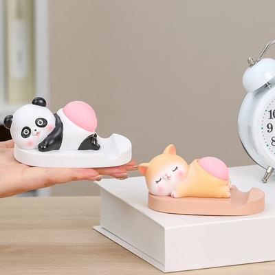 Cartoon Animal Cell Phone Holder with Stress Relief Elastic Butt Pig Dog Bunny Panda Mobile Phone Tablet Stand Desktop Decoration Ornament