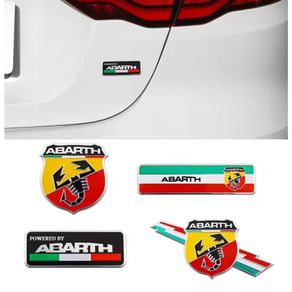 3D Aluminum Car Rear Trunk Fender Emblem Badge Sticker Decals for Abarth 500 124 Punto Ducato Palio Bravo Accessories