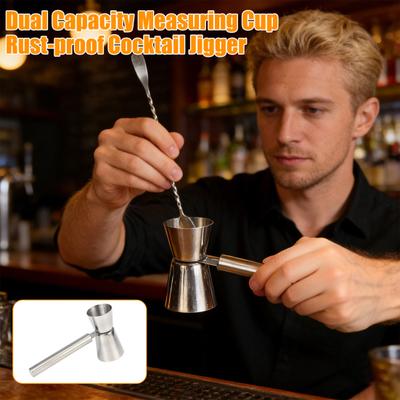 Double-Ended Ounce Cup Cocktail Bar Jigger Stainless Steel Rust-Proof Wear-Resistant Measuring Cup for Accurate Drink Mixing Bartender Supplies