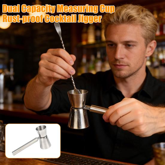 Double-Ended Ounce Cup Cocktail Bar Jigger Rust-Proof Wear-Resistant Measuring Cup for Accurate Drink Mixing Bartender Supplies Party Barbecue