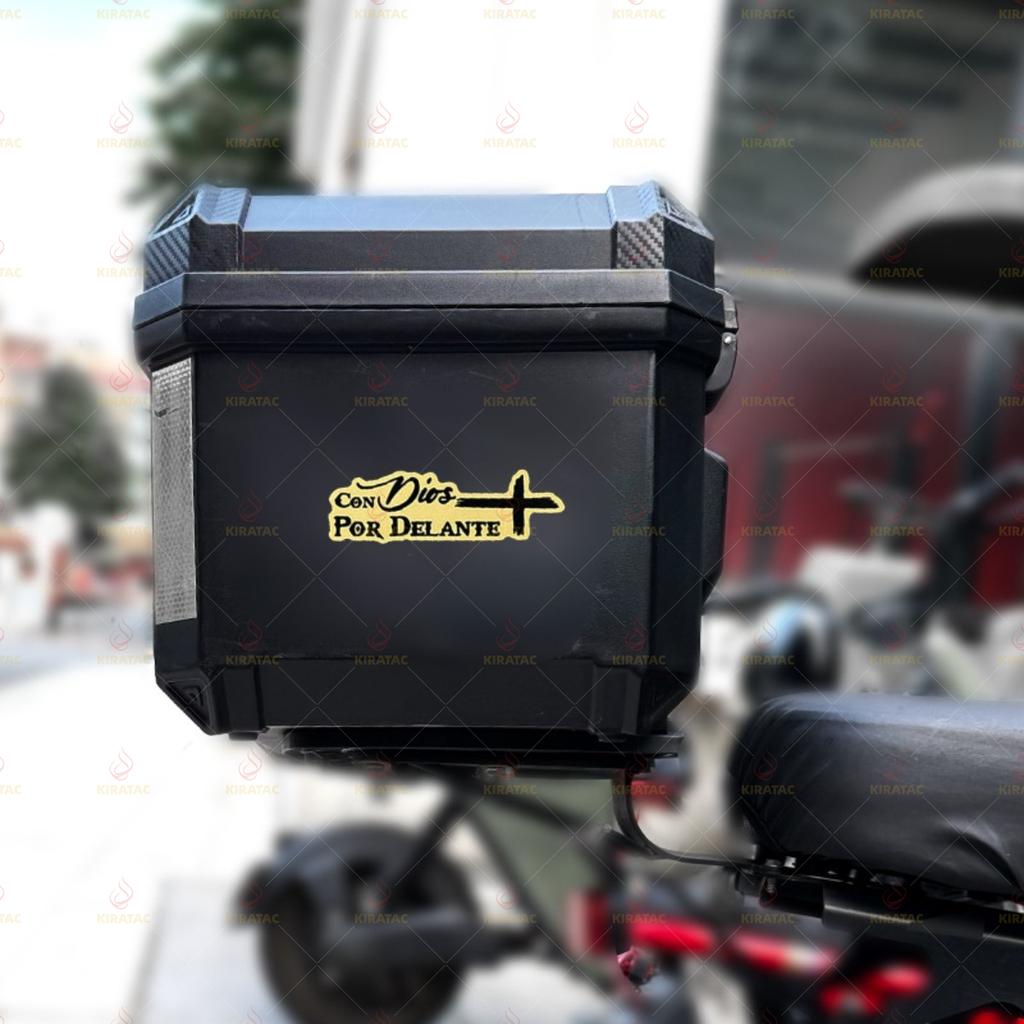 Gold Dios Por Delante Motorradaufkleber Wasserdicht für Motorradhelm Kraftstofftank Auto Tankdeckel Fahrrad Universal Vinyl Aufkleber
