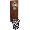 Wall Mounted Bottle Opener with Magnetic Lid Beer Bottle Opener Basketball Wood Pocket Net Fridge Magnet Decor