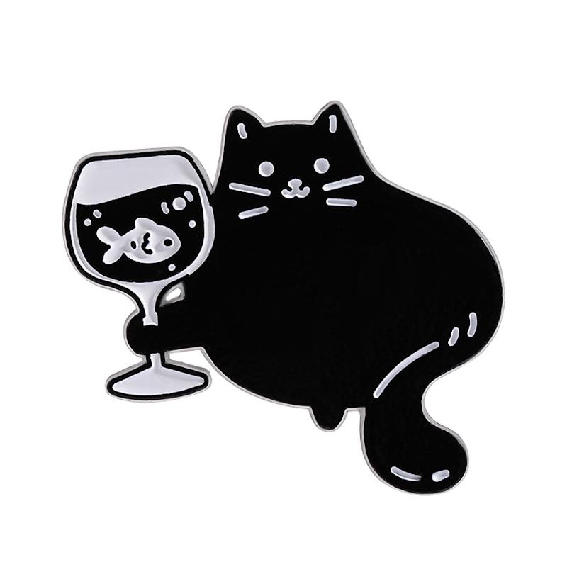 Cartoon Black Cat Enamel Pins I Do What I Want Rebellious Cat Cute Animal Brooches Lapel Badge Fashion Jewelry Gifts for Friends