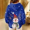 Women's Loose Comfortable Casual Fashion V-Neck Christmas Print Long Sleeve Hoodie