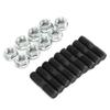9Pcs M10x1.25 Turbo Studs Lock Nuts Kit Car Vehicle Accessory Fit for Mitsubishi