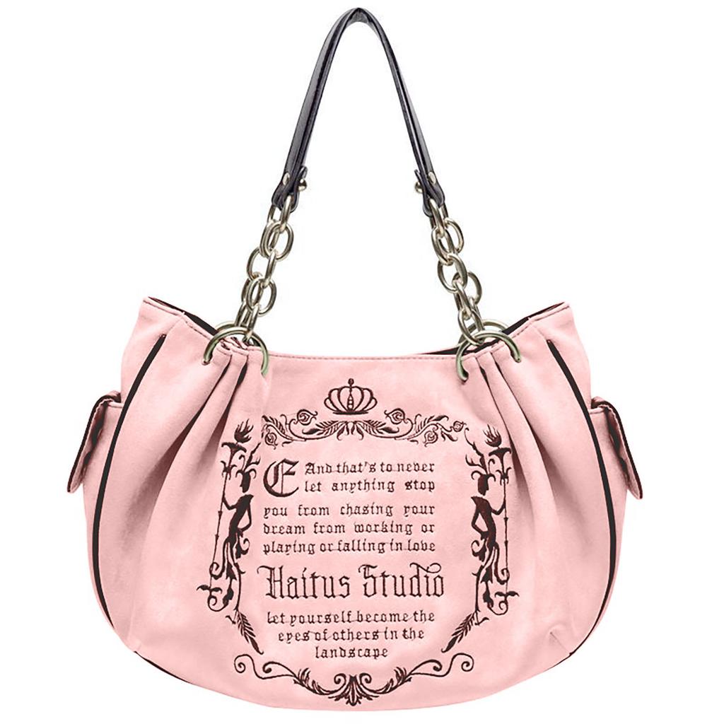 Small Design Retro Art Gothic Letter Large Bag Embroidery Large Capacity Chain One Shoulder Handheld Tote Bag