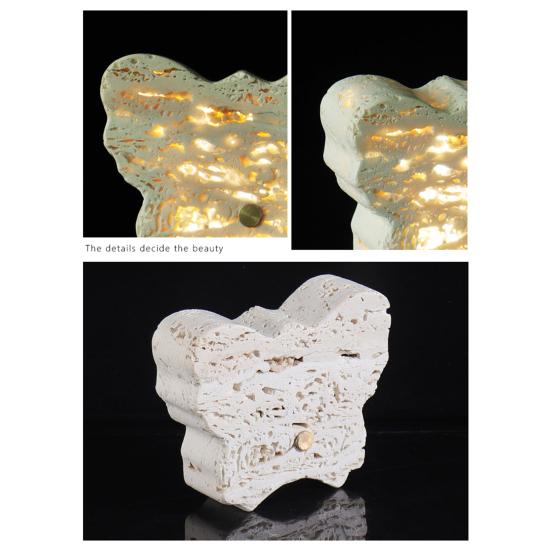 Marble Touch Lamp 3 Light Colors Night Light Dual Control Night Lamp Natural Limestone Adjustable Brightness Table Lamp Rechargeable Bedside Lamp for