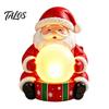Small Santa Statue for Display Light Up Claus Figurine, Christmas Holding Glowing Crystal Ball, Warm USB Powered Lamp Night Light, Tabletop