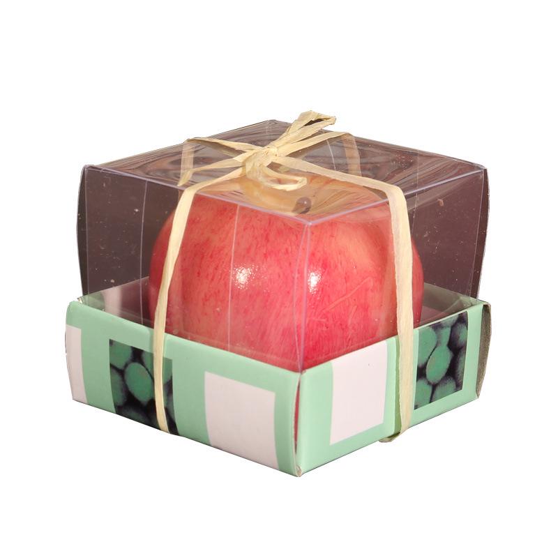 Red Apple-Shaped Smokeless Candle for Christmas Decor