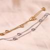 Stainless Steel Layered Adjustable Heart Charm Bracelet Women Gold Plated Minimalist Fashion Jewelry