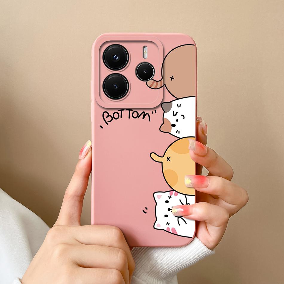For Redmi Note 14 Pro Plus Case Cartoon High Quality Phone Cover For Xiaomi Redmi Note14 Pro+ Soft Liquid Silicone Back Covers