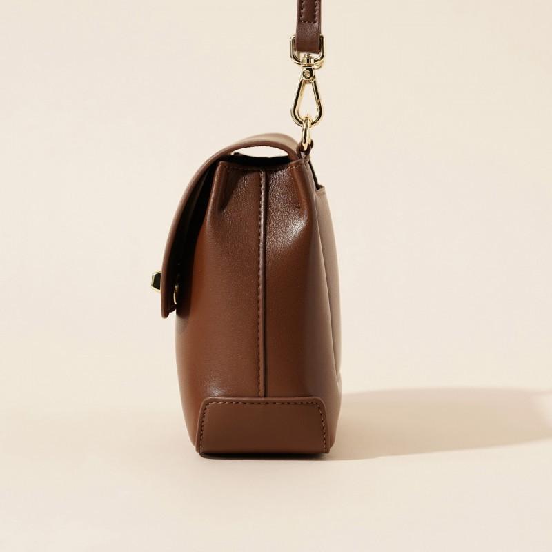 Genuine Leather Women's Bag New Retro Fashion Simple All-matching Casual Small Square One-shoulder Cross-body