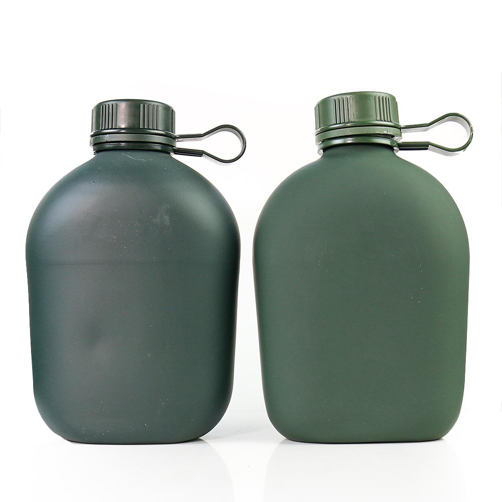 Army Hip Flask Water Bottle Aluminum Wine Pot Military Canteen Camping Hiking Survival Kettle with Cover Outdoor Drinkware 1L