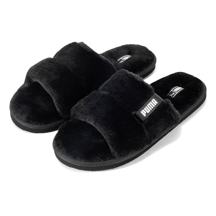 Puma Fluff Solo Sports Slippers Women Footwear Black 387522-01