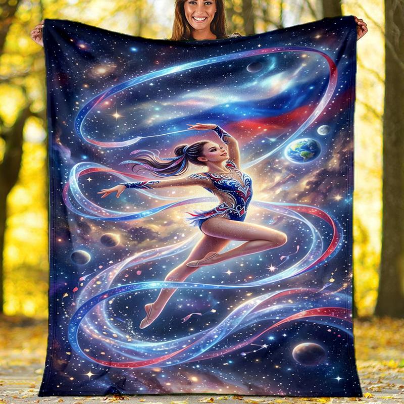 Gymnastics Theme Printed Blanket - Perfect for Couch, Bed, Travel & Outdoor Use | Machine Washable, Cozy & Durable.