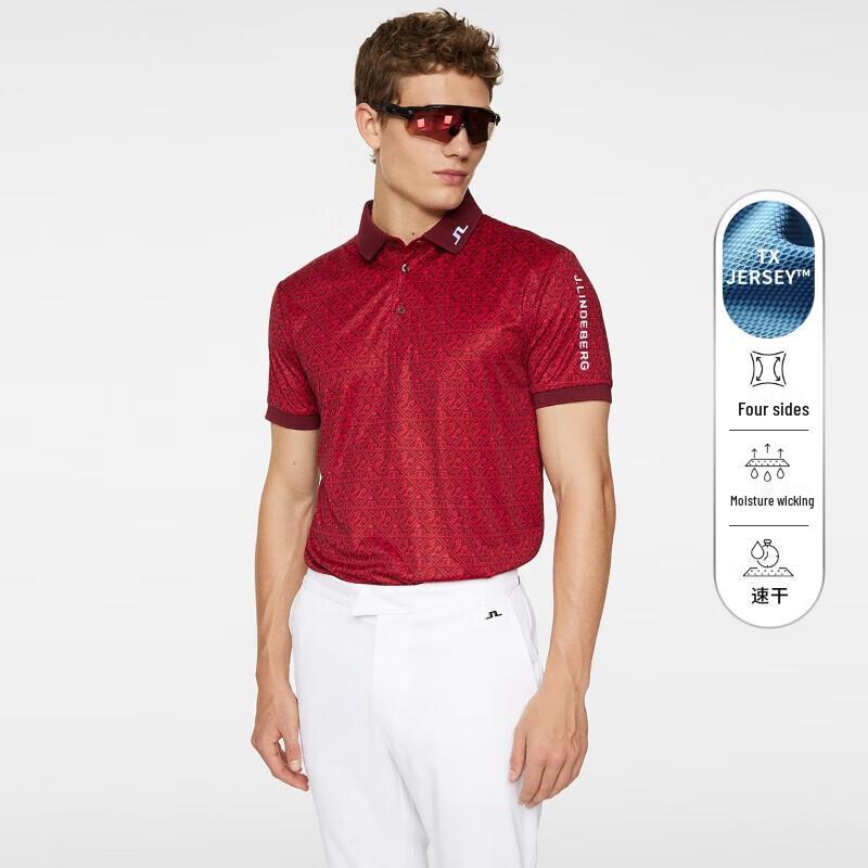 J.LINDEBERG Men's Golf Print Polo Shirt