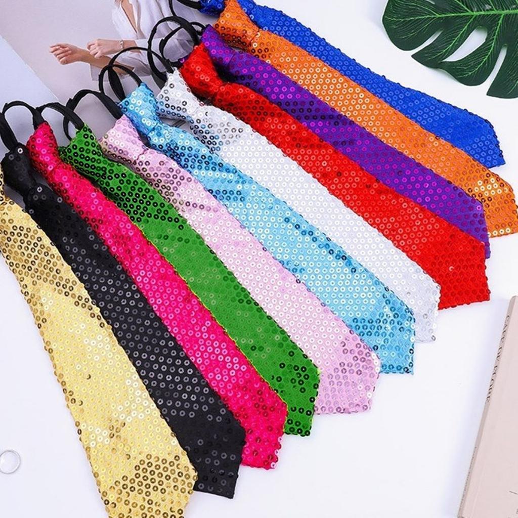 Λαμπερές Παγιέτες Γραβάτα Σκηνής Γκλίτερ Παγιέτα Ρυθμιζόμενη Γραβάτα με Φερμουάρ Προδεμένη Αξεσουάρ Μόδας για τον Λαιμό