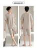 Men's 100% Cotton Short Sleeve Pajama Set - Summer Lightweight, Wearable Outdoors, Ideal for Teens