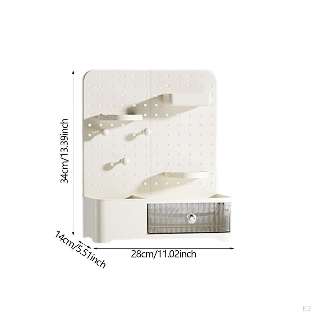 Desktop Pegboard Storage Box Desk Makeup Organizer and Stationery Sundries for