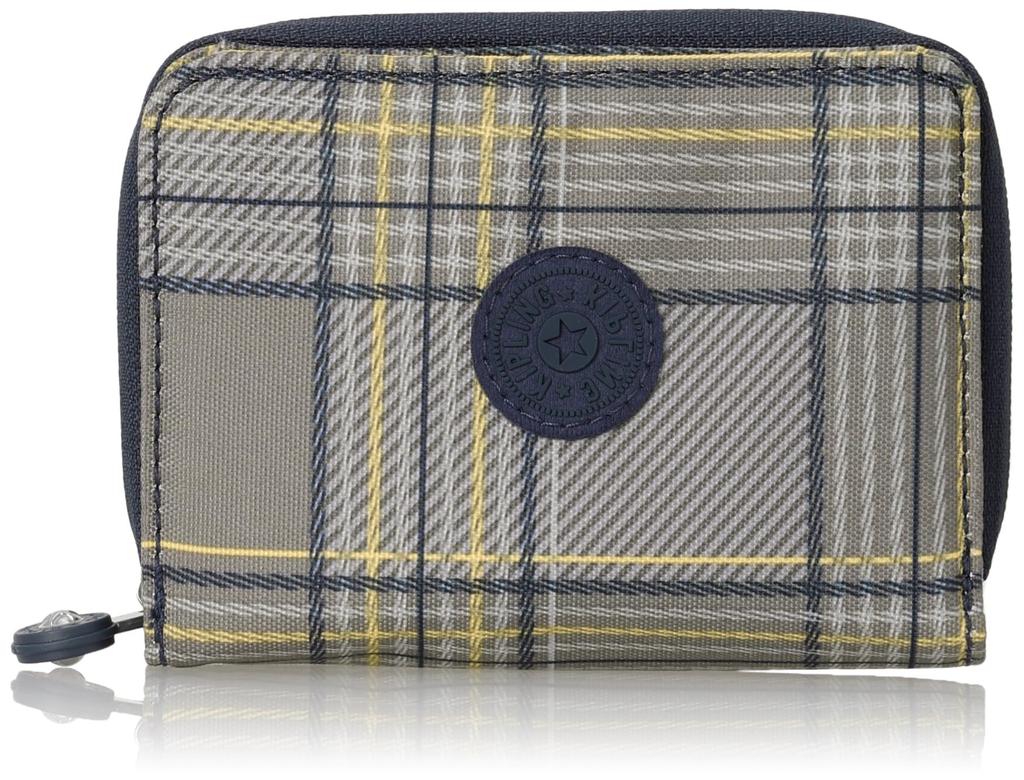Kipling Exclusivité Officielle Japon MONEY LOVE Bleu Gris à Carreaux KI6791S6Z 0.01L Portefeuille Pliable pour Femme