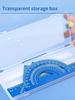 4pcs Metal Drafting Set With Storage Box Students Measure Ruler Set Multi-Function Set