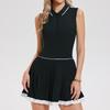 Womens Sleeveless Polo Tennis Dress With Collar Breathable Sport Golf Fitness Running Outfit