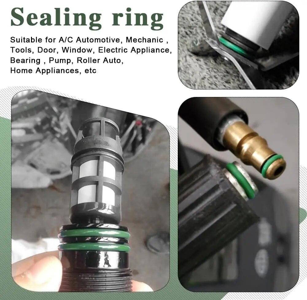 530pcs Repairing O-Ring Seals Rubber Sealing Rings Compressor Seal Ring Car Set Air Conditioner Accessories Silicone Gasket