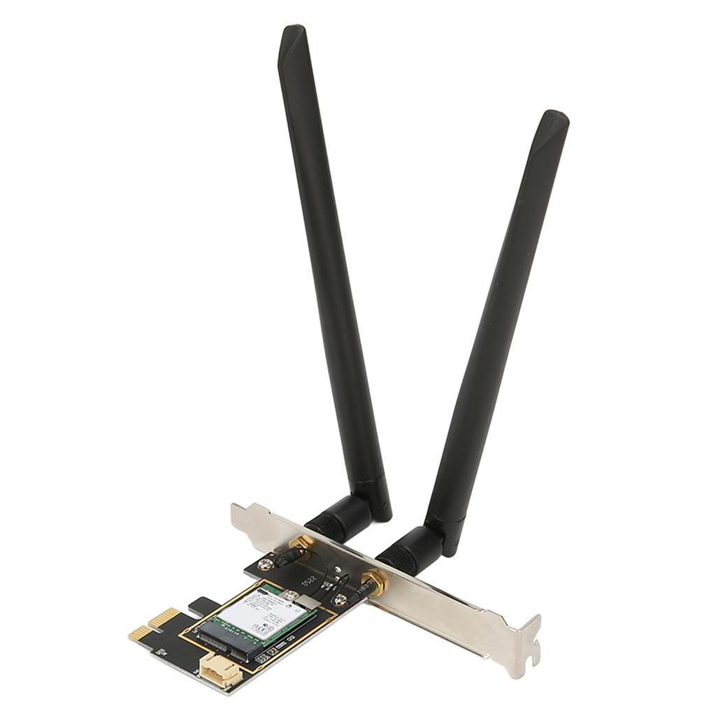 AX210NGW PCIE WiFi 6E Card with 2 Antenna 5374Mbps 2.4GHz 5GHz 6GHz Bluetooth 5.2 Support MU MIMO WiFi Card for Win10 11