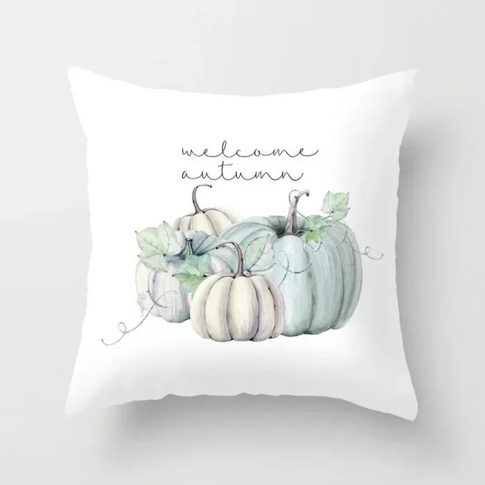 Pumpkins Cushion Cover Happy Halloween Pillow Covers Cartoon Home Decor Soft Peach Skin for Sofa Bed Decorative Cases 45x45cm