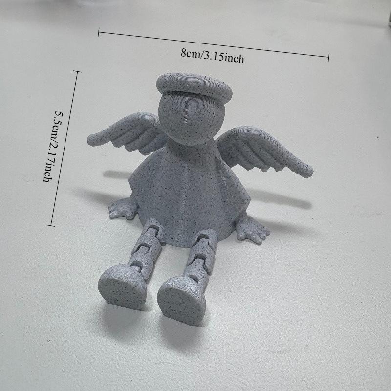 Creative 3D Printed Angel Sculpture Jointed Action Doll For Garden Home Decortions Desktop Ornaments Crafts