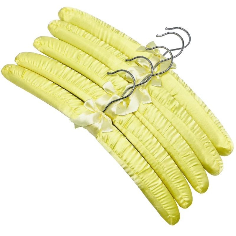 Wholesale Satin Padded Hanger 38cm Hotel Clothes Satin Padded Clothes Hanger Sponge Shop Hangers Display Hanger Silk Wrapped